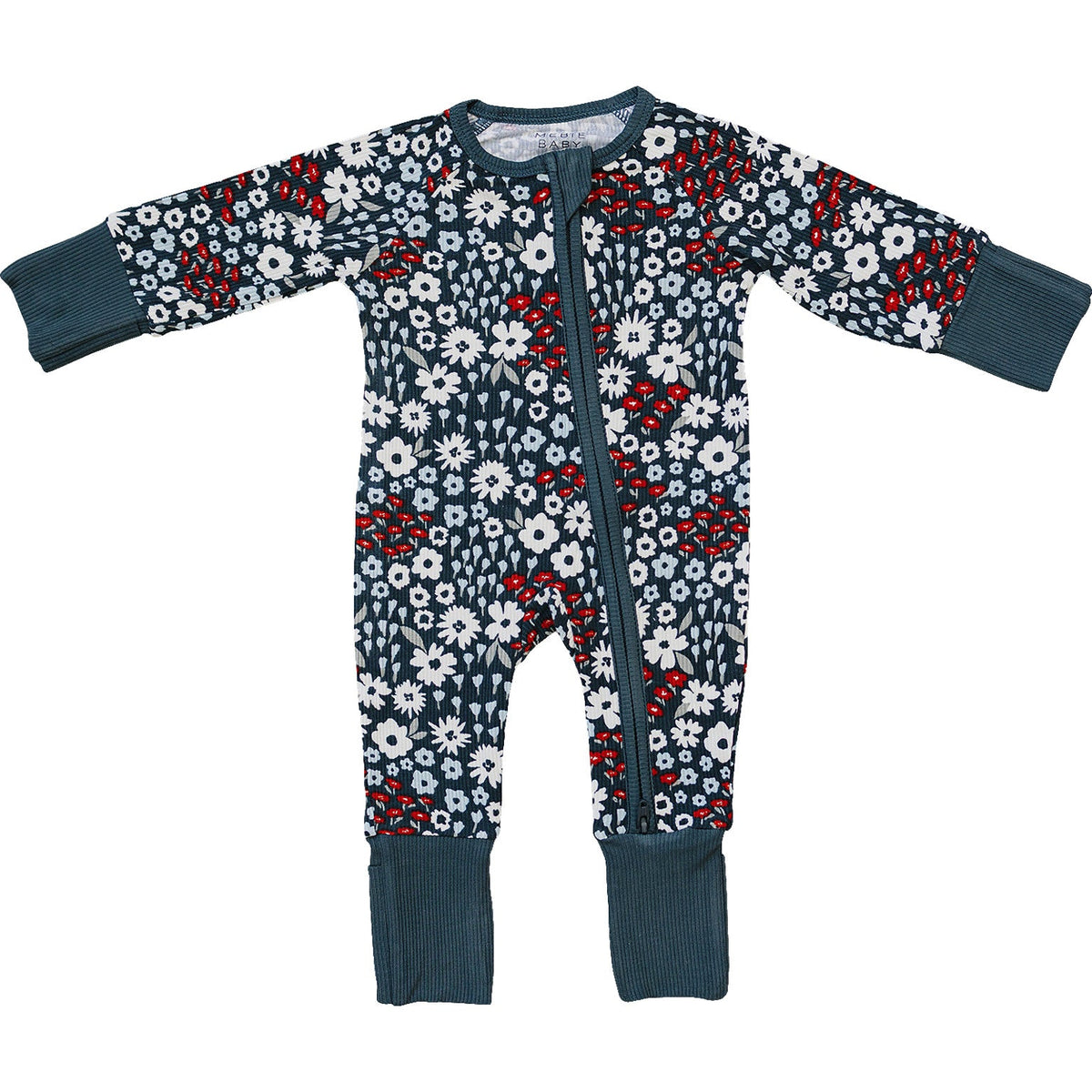 Americana Floral Ribbed Bamboo Zipper