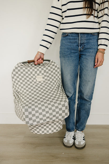 Light Green Checkered Bamboo Multi-Use Cover