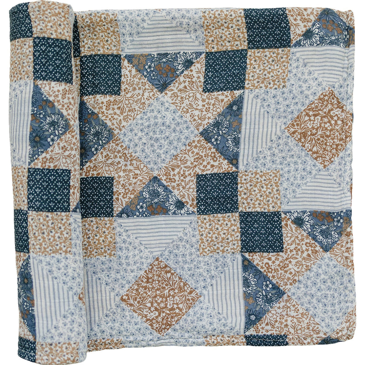 Patchwork Print Muslin Swaddle Blanket