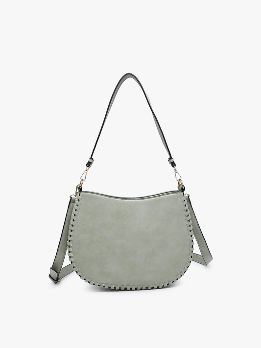 Raquel Whipstitch Trim Crossbody/Saddle Bag