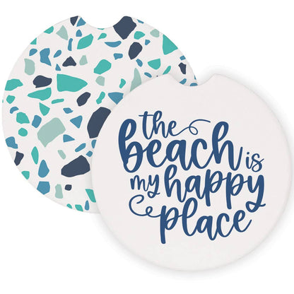 Beach Happy Terrazzo - Car Coasters