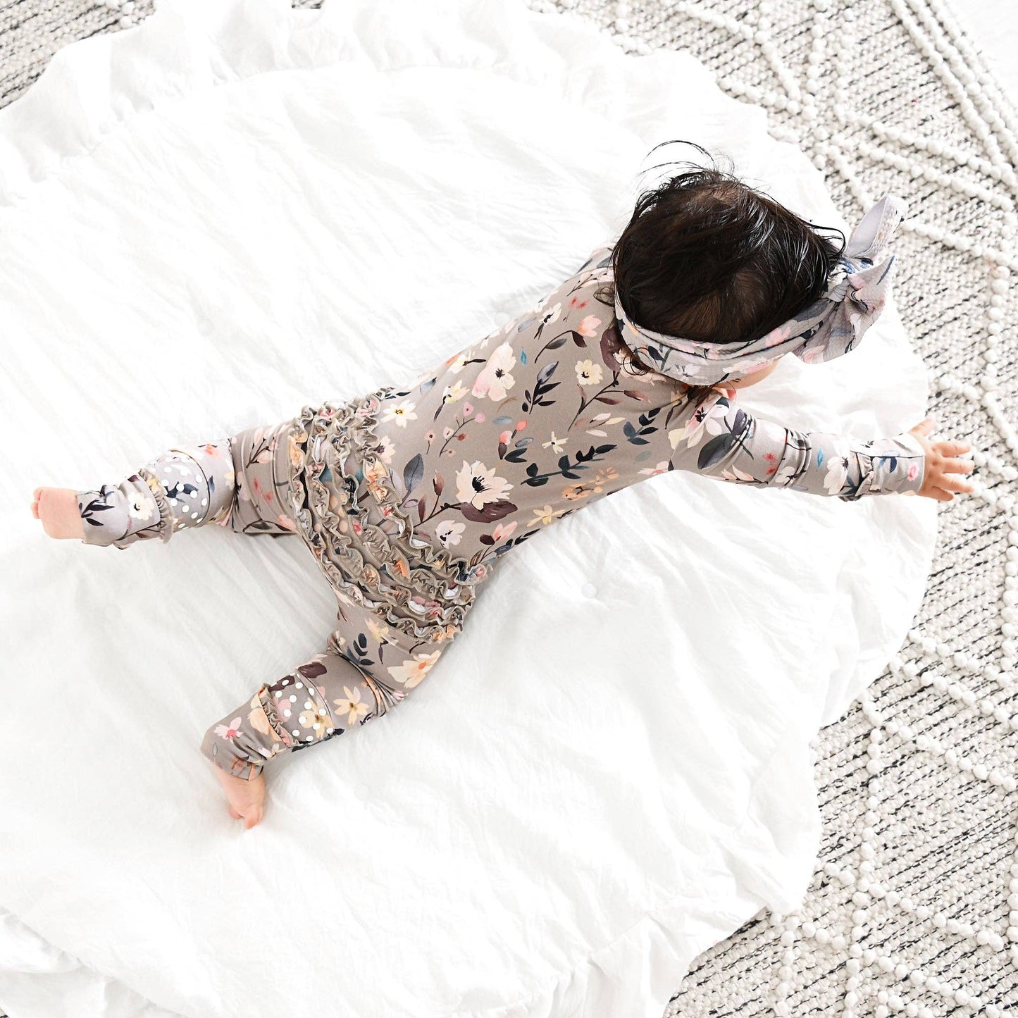 Tatum RUFFLE ZIP Bamboo One Piece Floral Baby Clothing