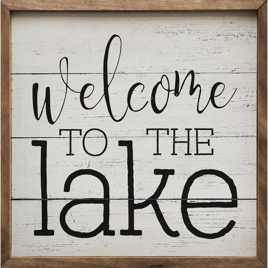 Welcome To The Lake Typewriter Whitewash