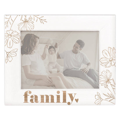 Family Wood Flowers Photo Frame