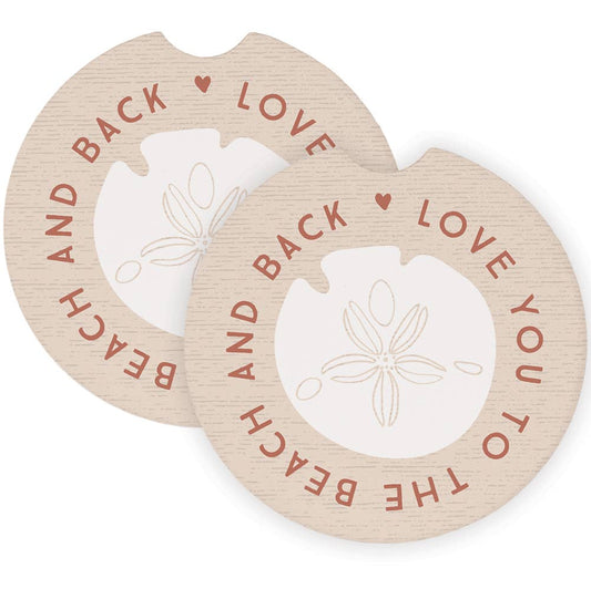 Love Beach Sand Dollar - Car Coasters