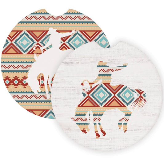 Bronco Western Pattern - Car Coasters