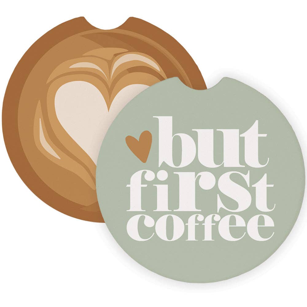 But First Coffee Latte - Car Coasters