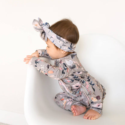 Tatum RUFFLE ZIP Bamboo One Piece Floral Baby Clothing