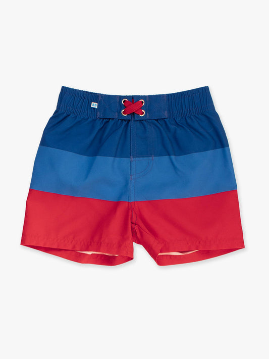 Boys Liberty Color Block Swim Trunks