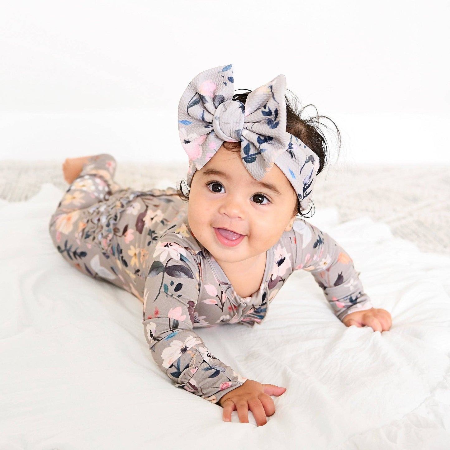 Tatum RUFFLE ZIP Bamboo One Piece Floral Baby Clothing