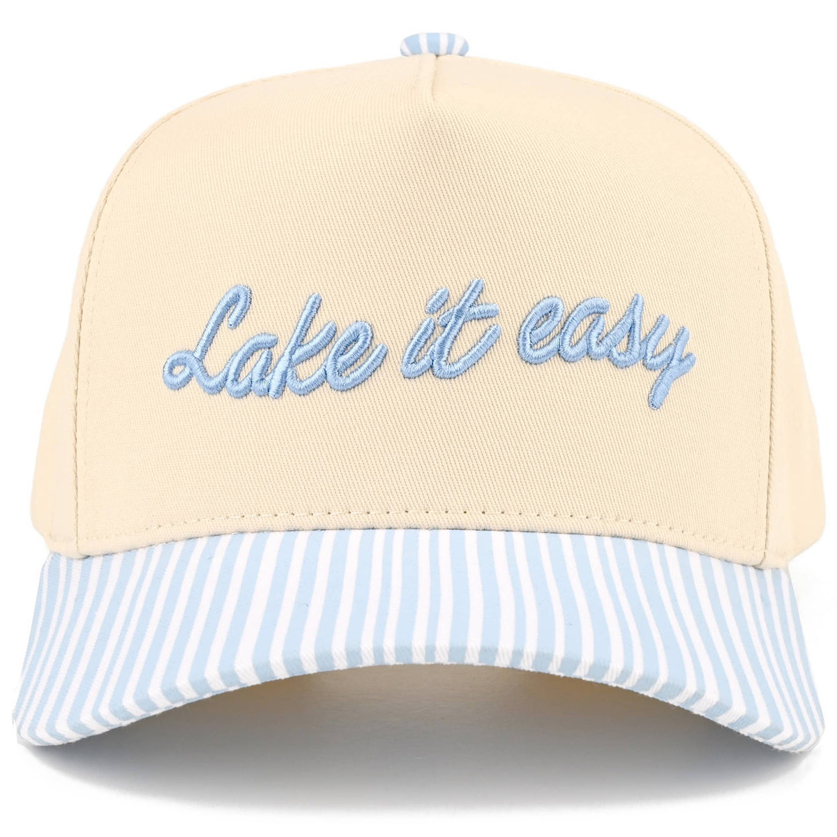LAKE IT EASY Letter Embroidered Two Tone Trucker Hat