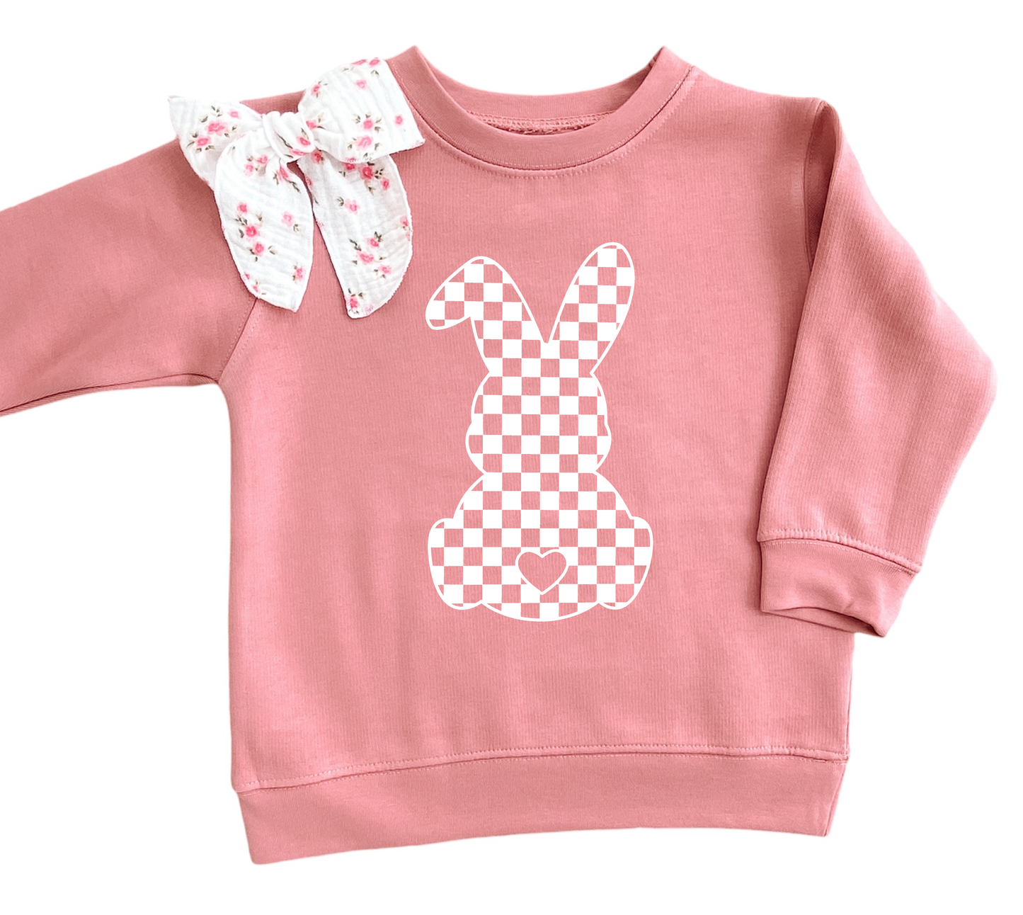 Checkered Bunny | Kids Easter Sweatshirt